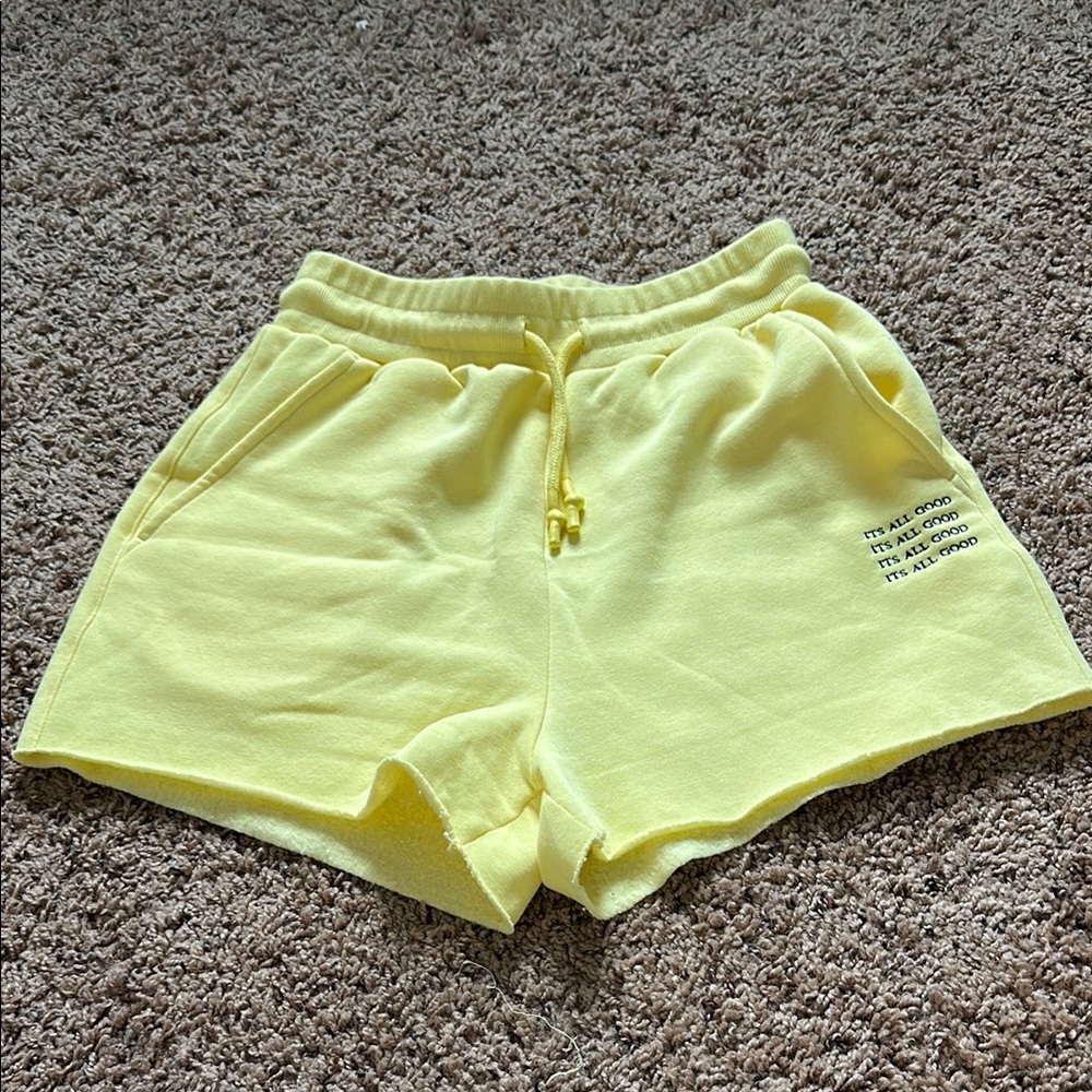Yellow Women's Sweat Shorts